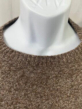 🧶 J. Crew Men’s L Lambswool Blend Crewneck Sweater Tan Flecked EUC ✨